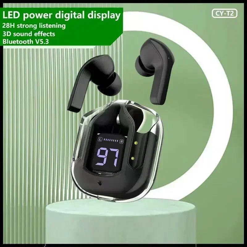 TWS Bluetooth Earbuds With Display – Transparent, ENC Audio